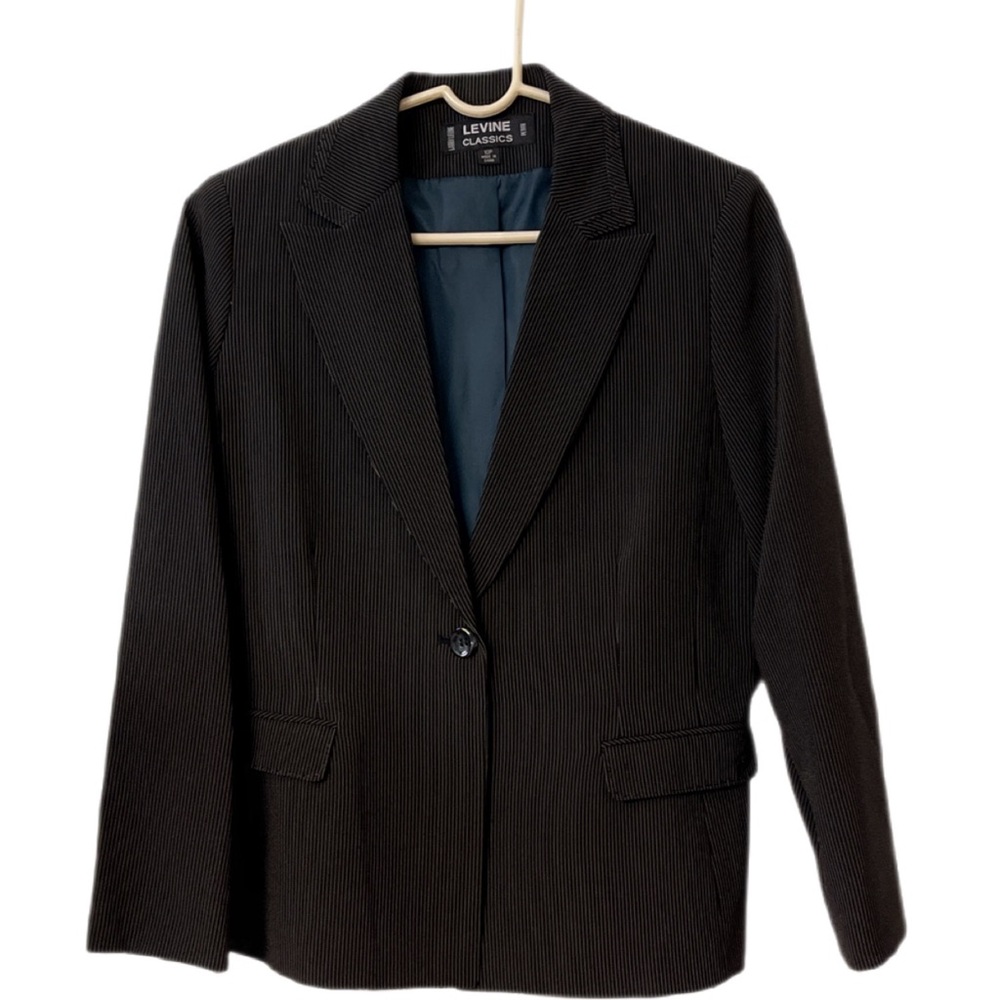 Black striped Women's Blazer Ladies 10 Petite NWT